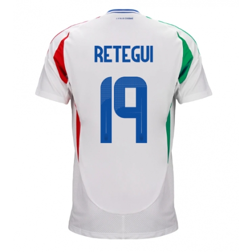 Italia Mateo Retegui #19 Maglia Gara Trasferta Repliche Europei 2024 Italia Mateo Retegui #19 Maglia Gara Trasferta Repliche Europei 2024